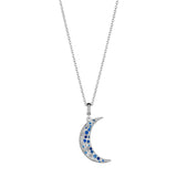 Blue Sapphire Galaxy Crescent Moon Medallion