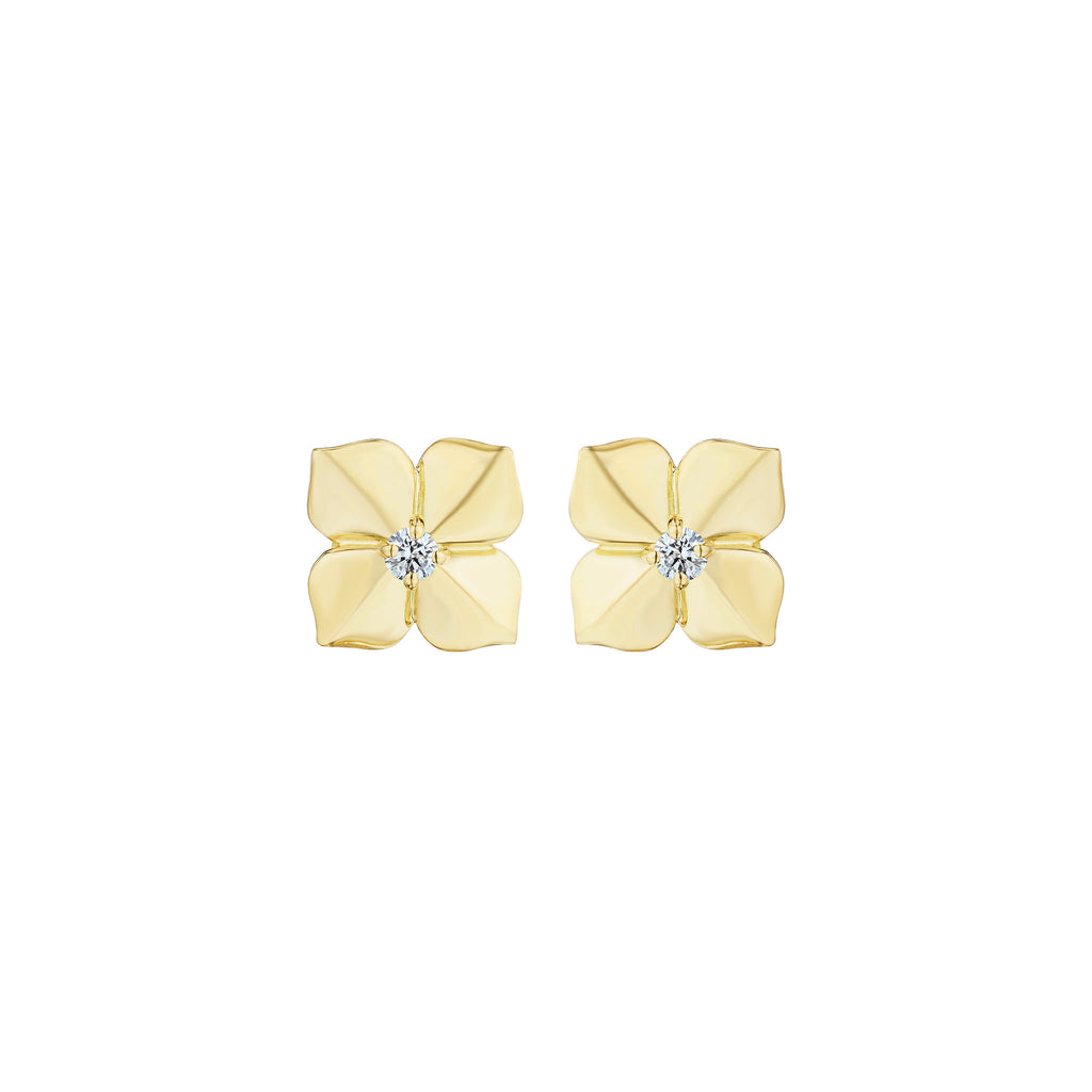 Petite High Polish Flower Stud Earrings