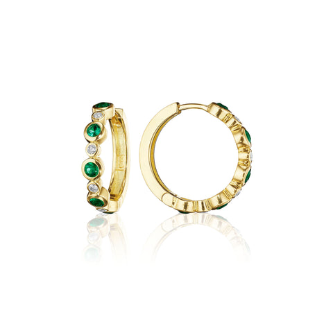 Emerald Aura Hoop Earrings