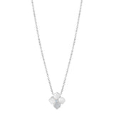 Petite High Polish Single Diamond Petal Flower Necklace