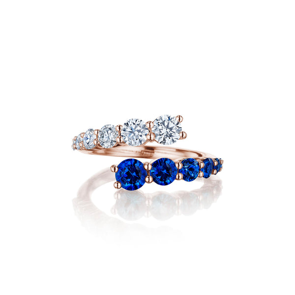 Blue Sapphire Single Bypass Ring