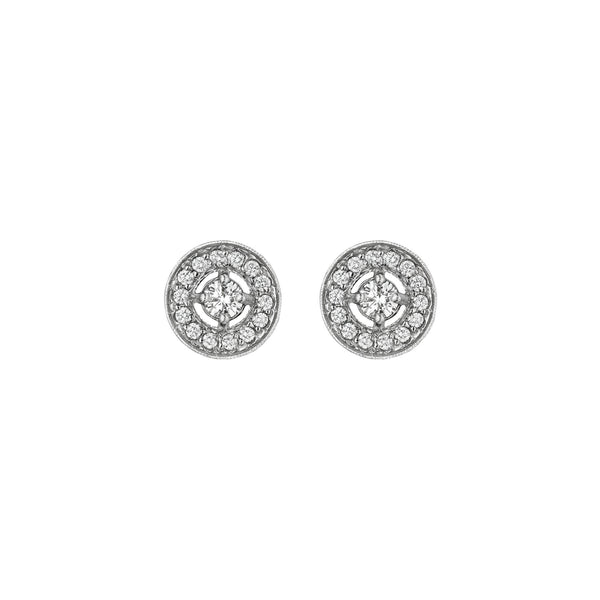 Round Engraved Stud Earrings