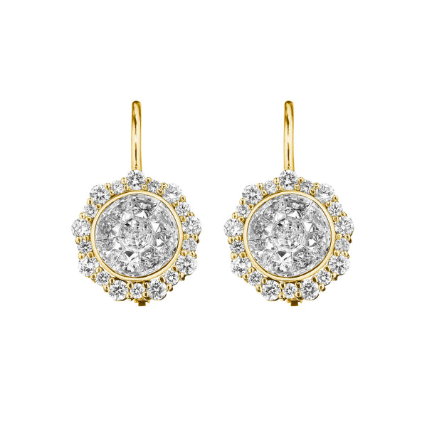 Scalloped Round Illusion Drop Earrings