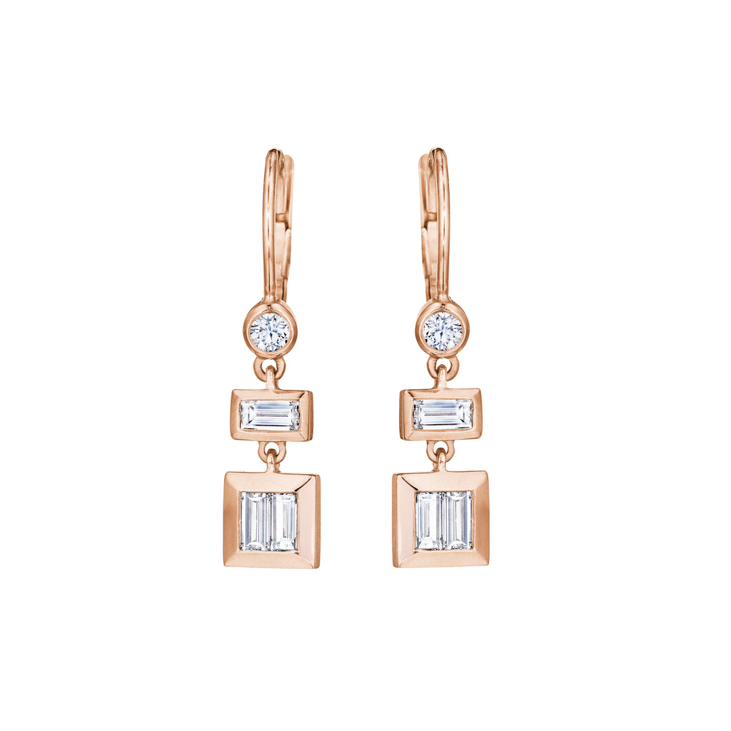 Baguette Diamond Drop Earrings – ARTEMER