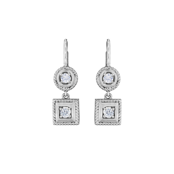 Round & Square Twist Earrings