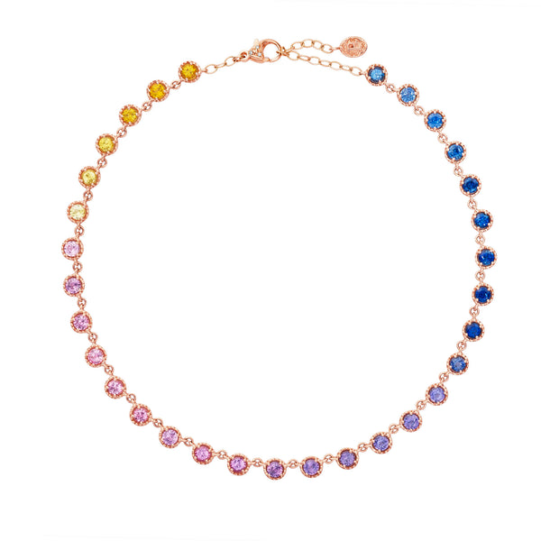 Rainbow Sapphire Collar Necklace