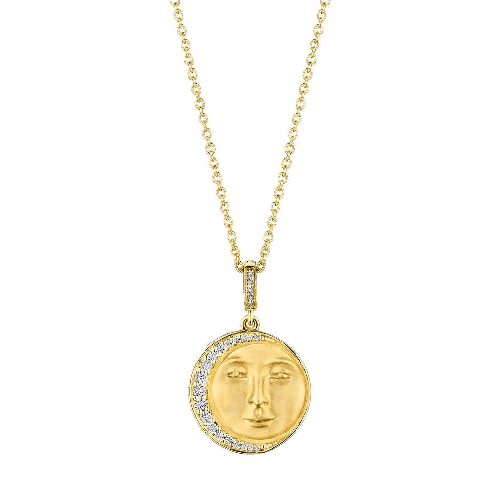 Man In The Moon Medallion Necklace