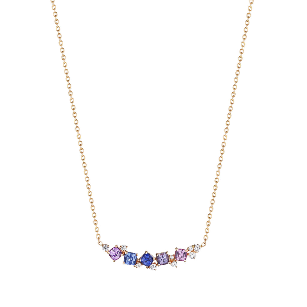 Watercolor Cluster Bar Necklace