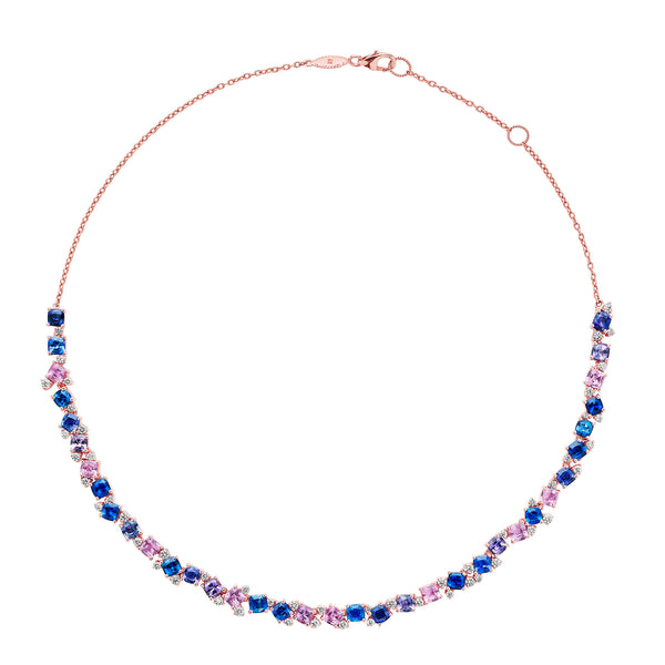Rainbow Sapphire Confetti Necklace
