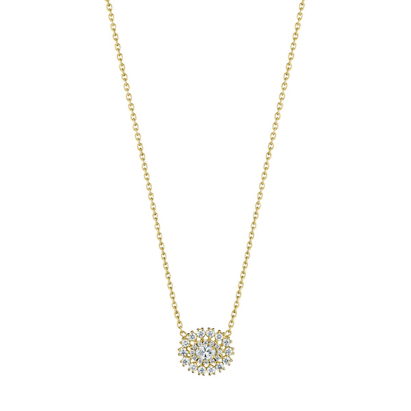 Oval Snowflake Necklace
