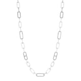 18" Diamond Baguette Station Flat Link Necklace