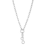 Open Engraved Round Link Necklace with Chain Extenders