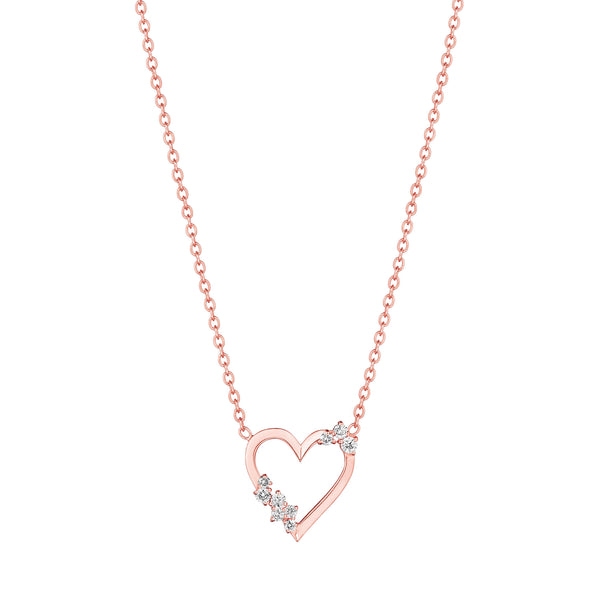 Open Stardust Accent Heart Necklace