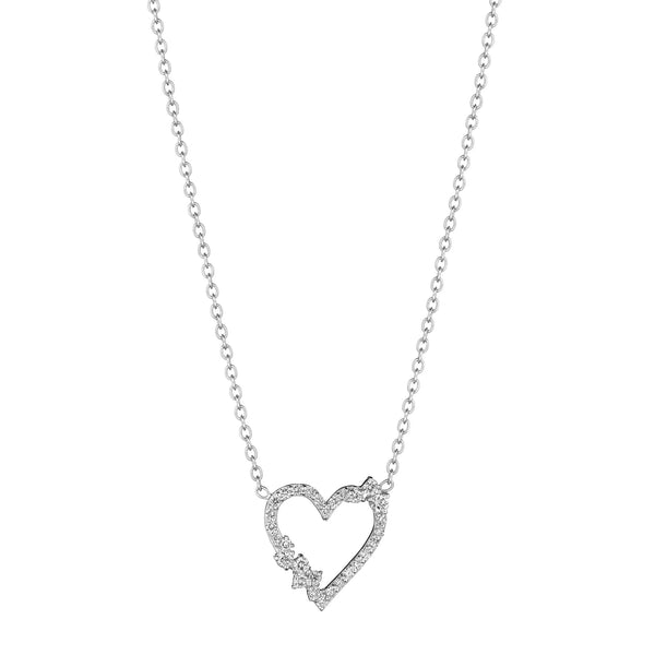 Open Stardust Heart Necklace