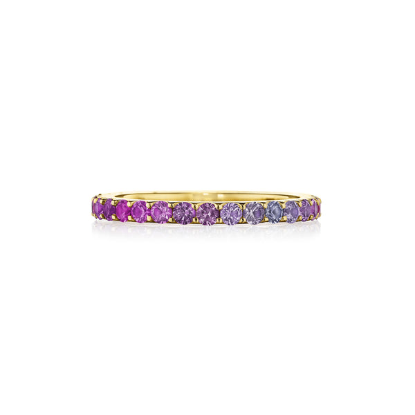 Thin Pink Sapphire Ombre Band