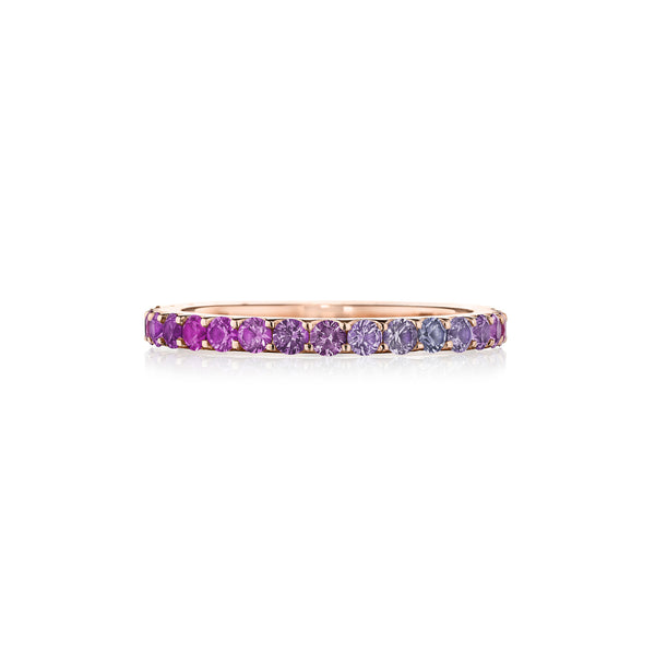 Thin Pink Sapphire Ombre Band