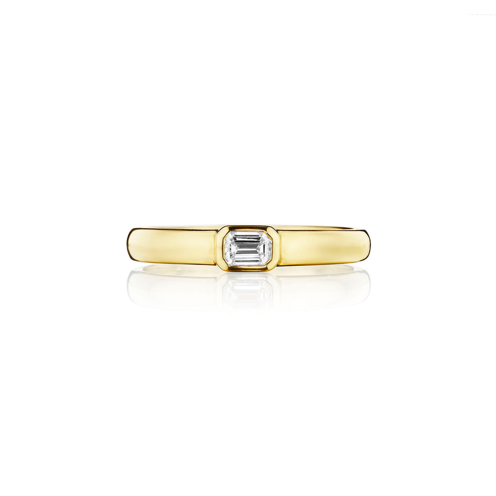 Emerald Bezel Set Ring