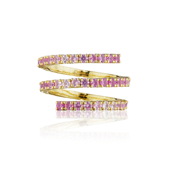 Ombre Pink Sapphire Spring Ring